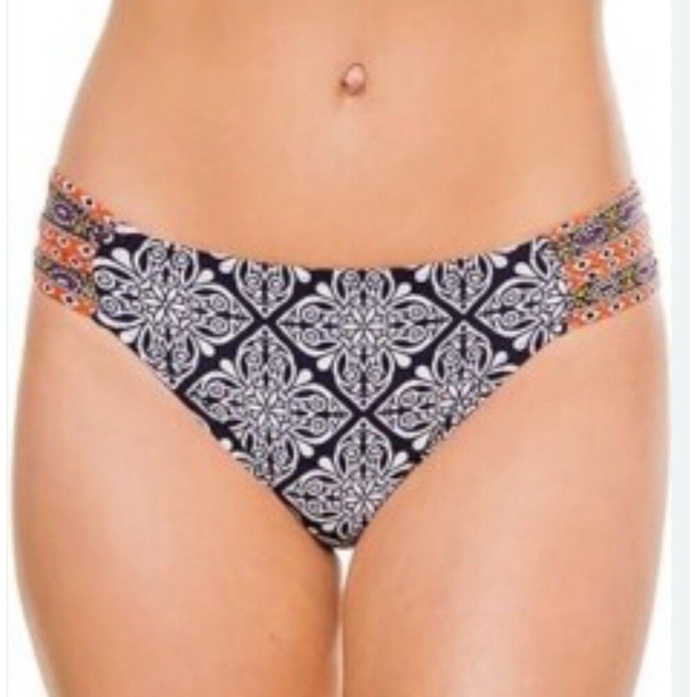 La Blanca Mandala Dream Side Shirred Hipster Swim Bottom In Indigo Sz 14 New